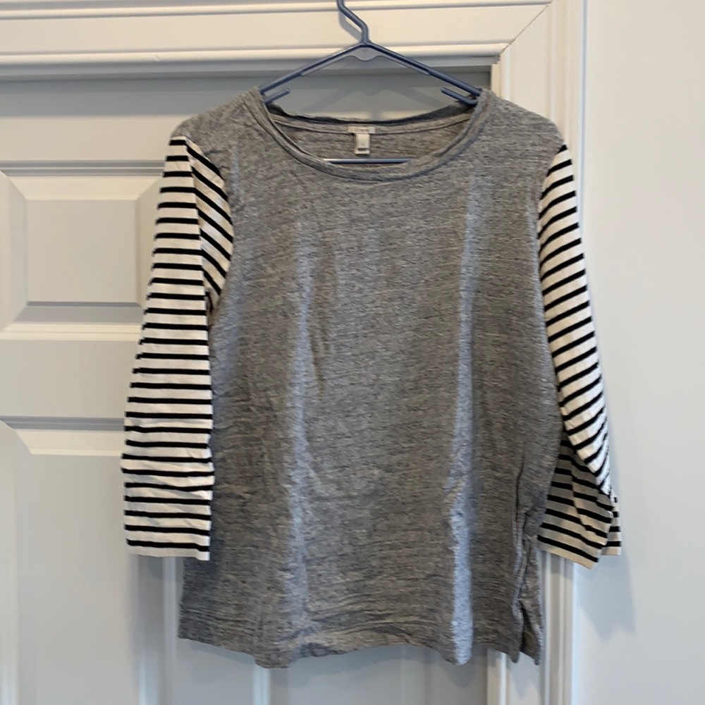 J.Crew Striped Sleeve Tee